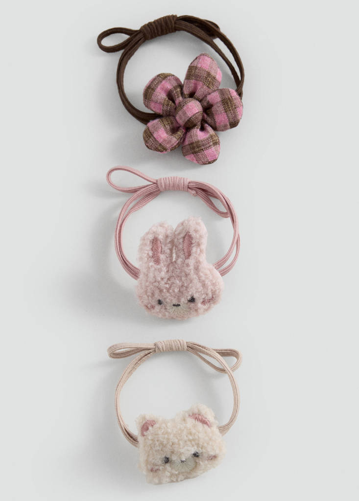 Pack of 3 combined hair ties — Sand