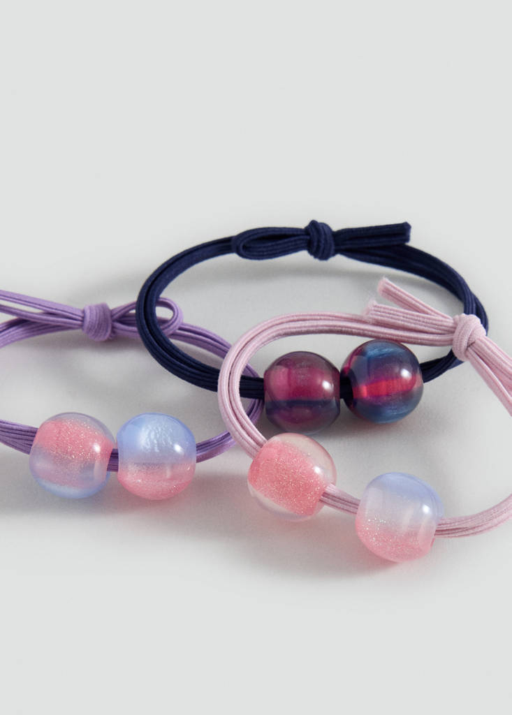 Pack of 3 combined hair ties — Lilac