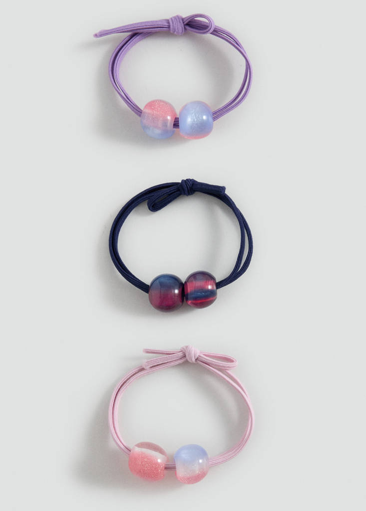 Pack of 3 combined hair ties — Lilac