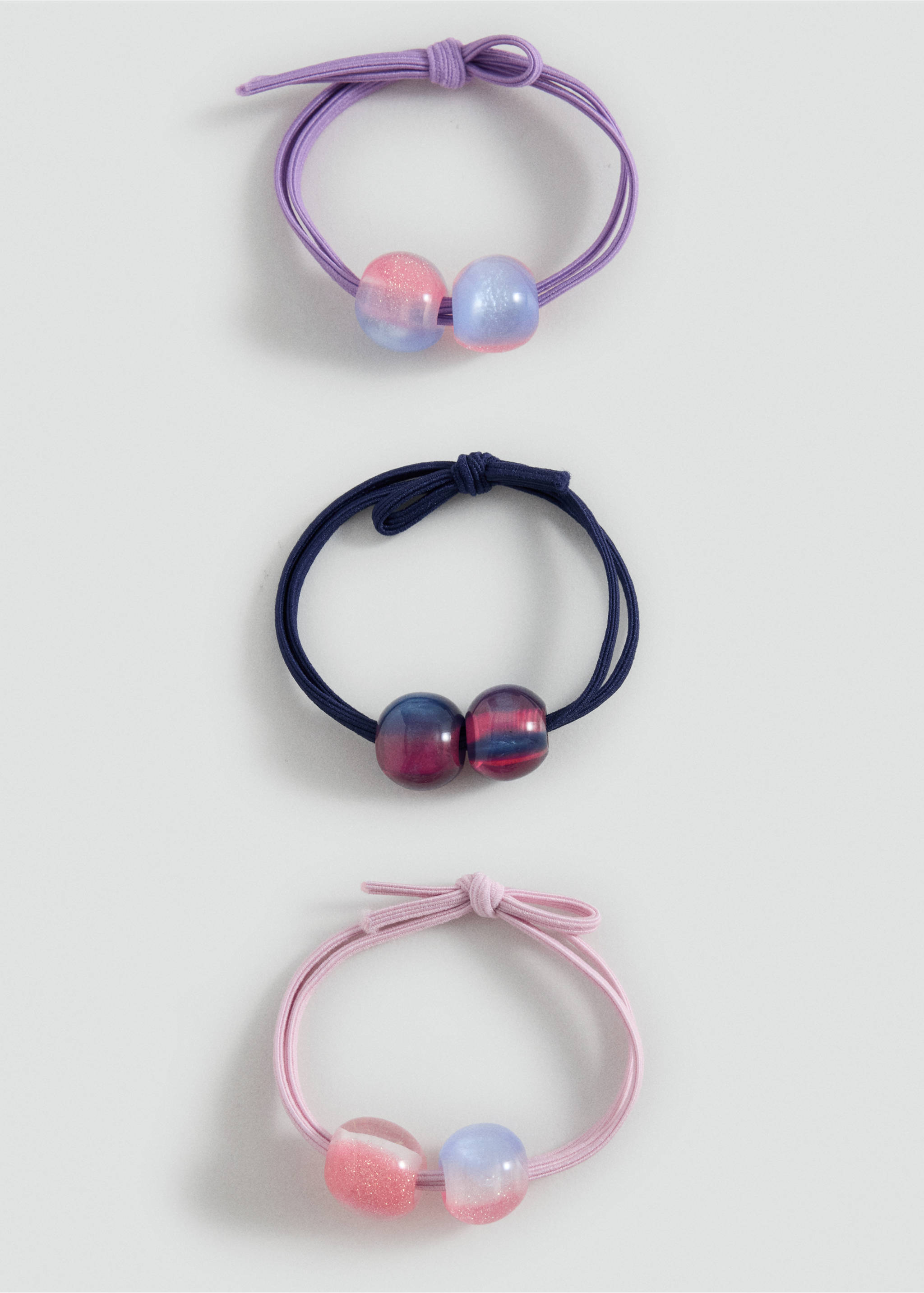 Pack de 3 élastiques à cheveux combinés - Article sans modèle, Lilas. Ref: 37023895-00.