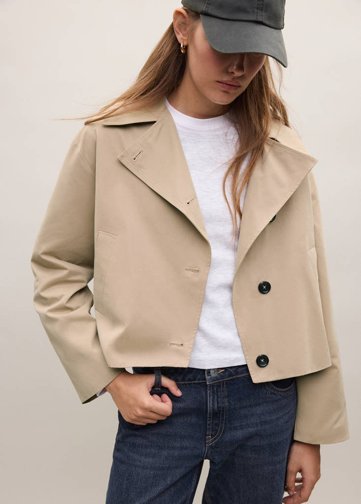 Short trench coat — Beige