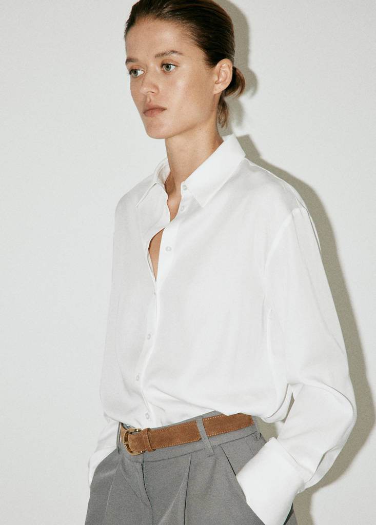 Straight lyocell shirt — Off White