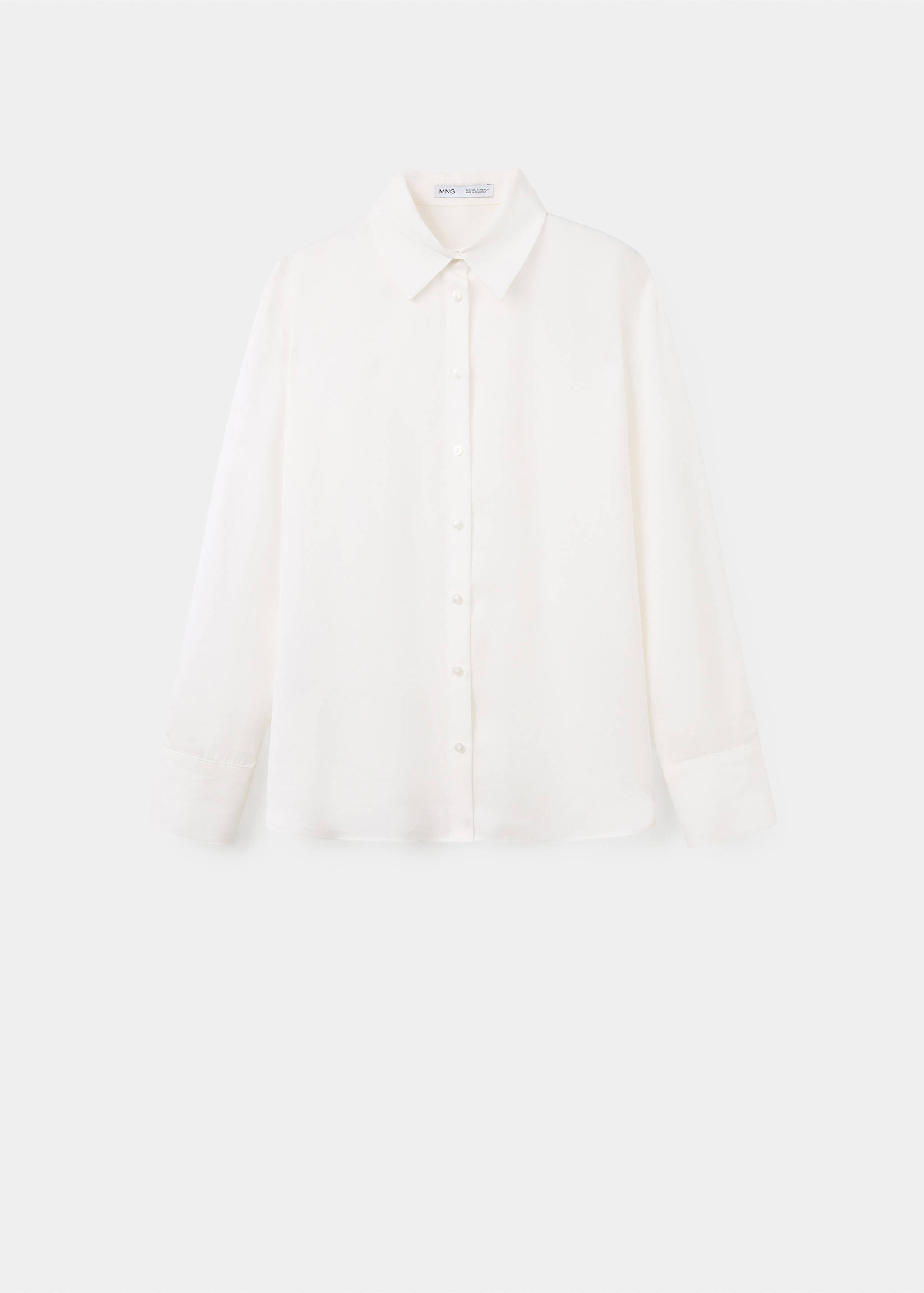 Straight lyocell shirt - Article without model, Off White. Ref: 37024070-00.