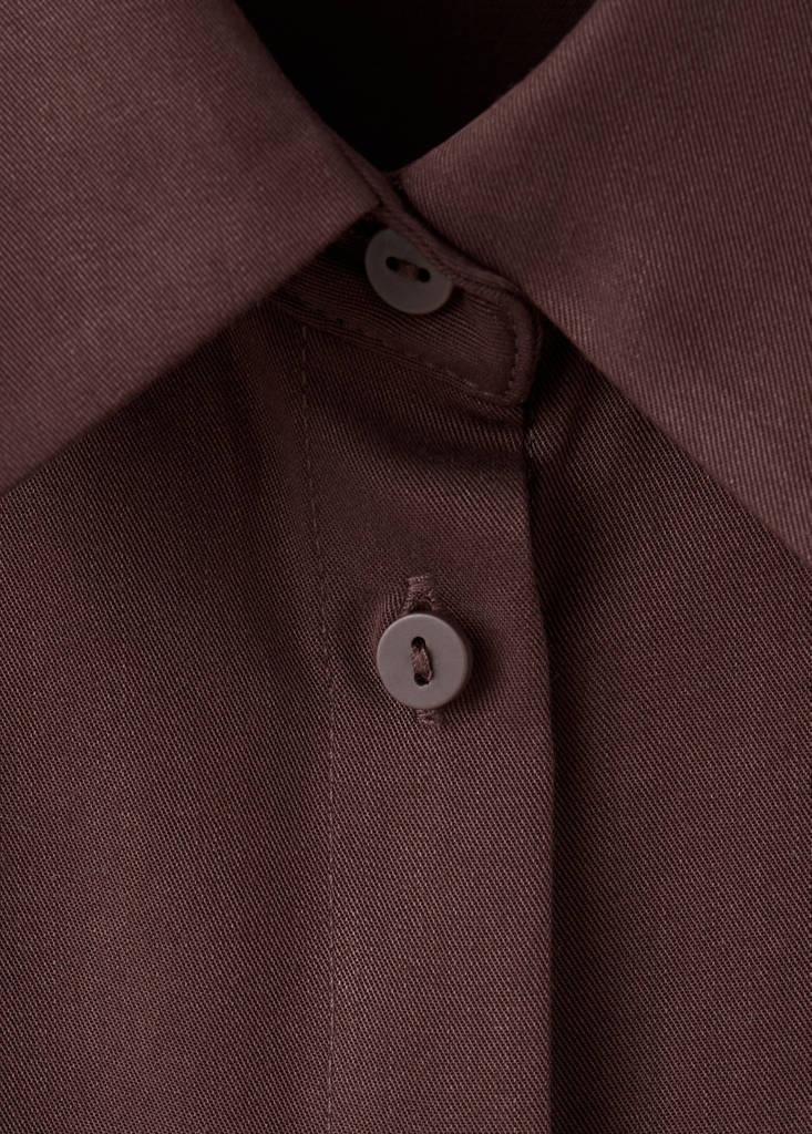 Straight lyocell shirt — Brown