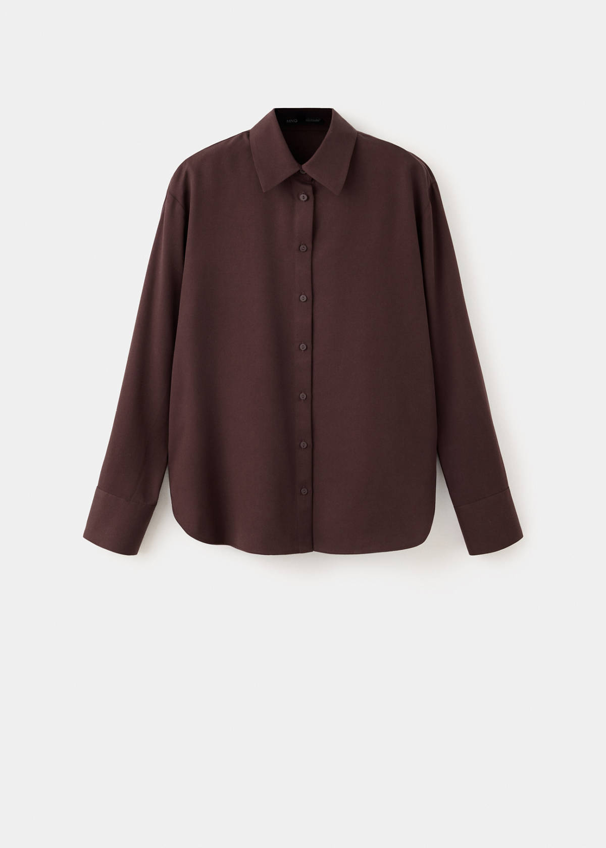 Straight lyocell shirt — Brown