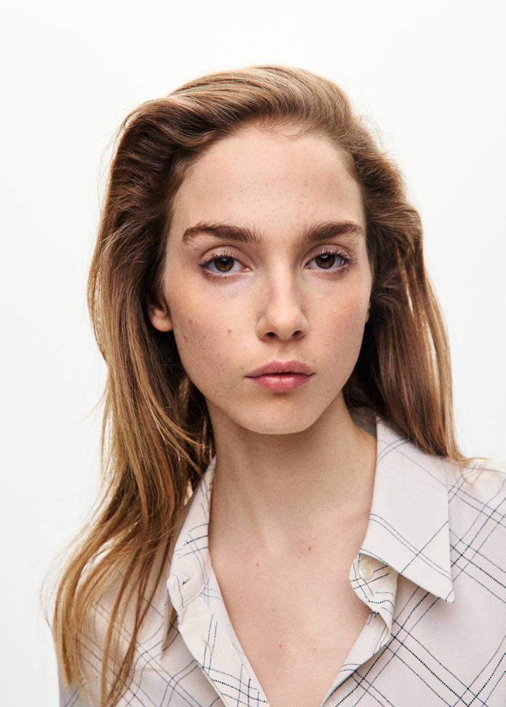 Printed straight shirt — Ecru
