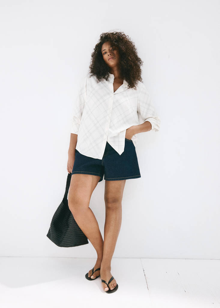 Printed straight shirt — Ecru
