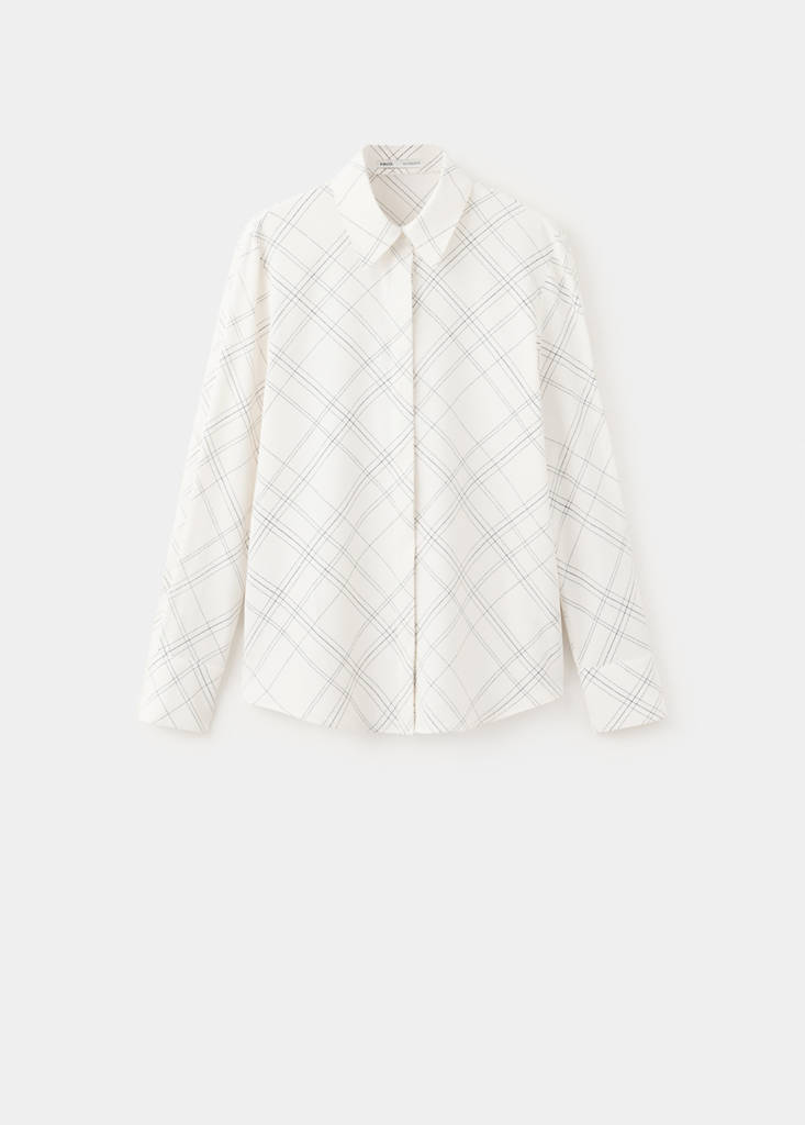 Printed straight shirt — Ecru