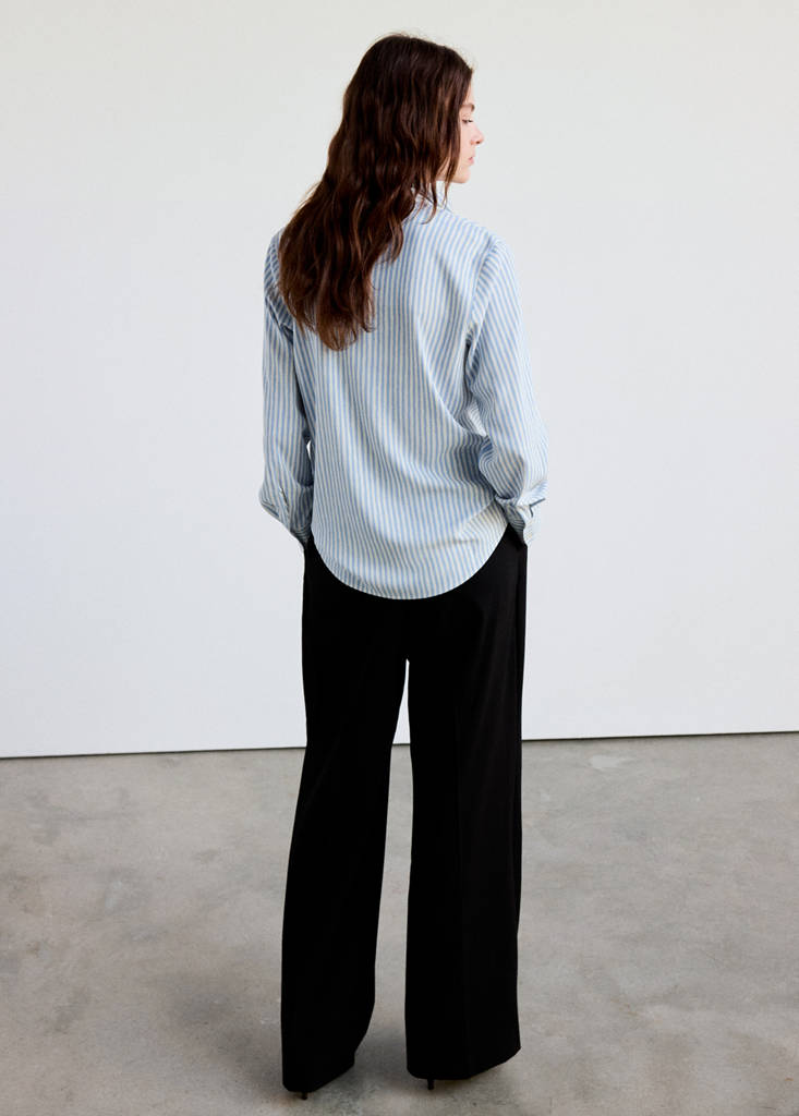 Printed straight shirt — Blue