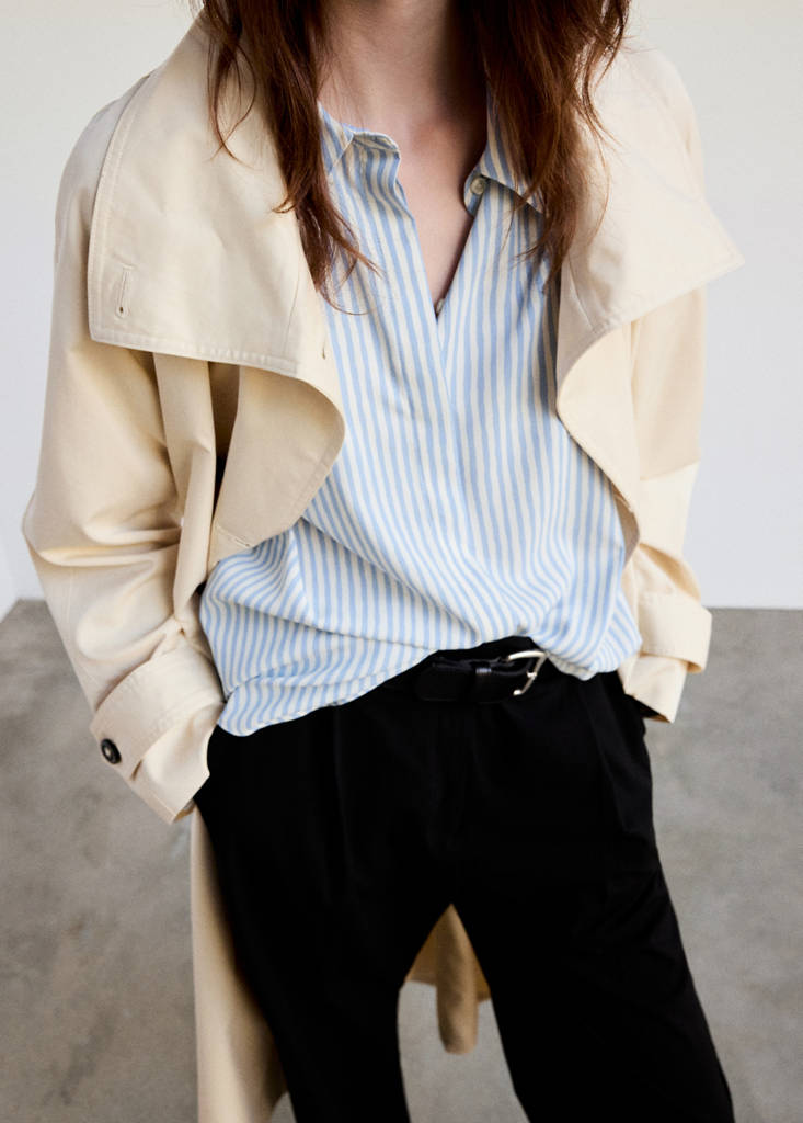Printed straight shirt — Blue
