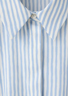 Printed straight shirt — Blue 7