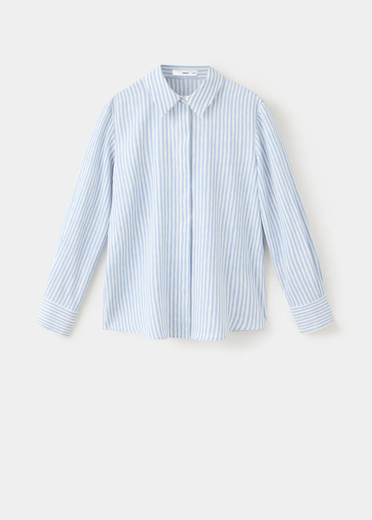 Printed straight shirt — Blue