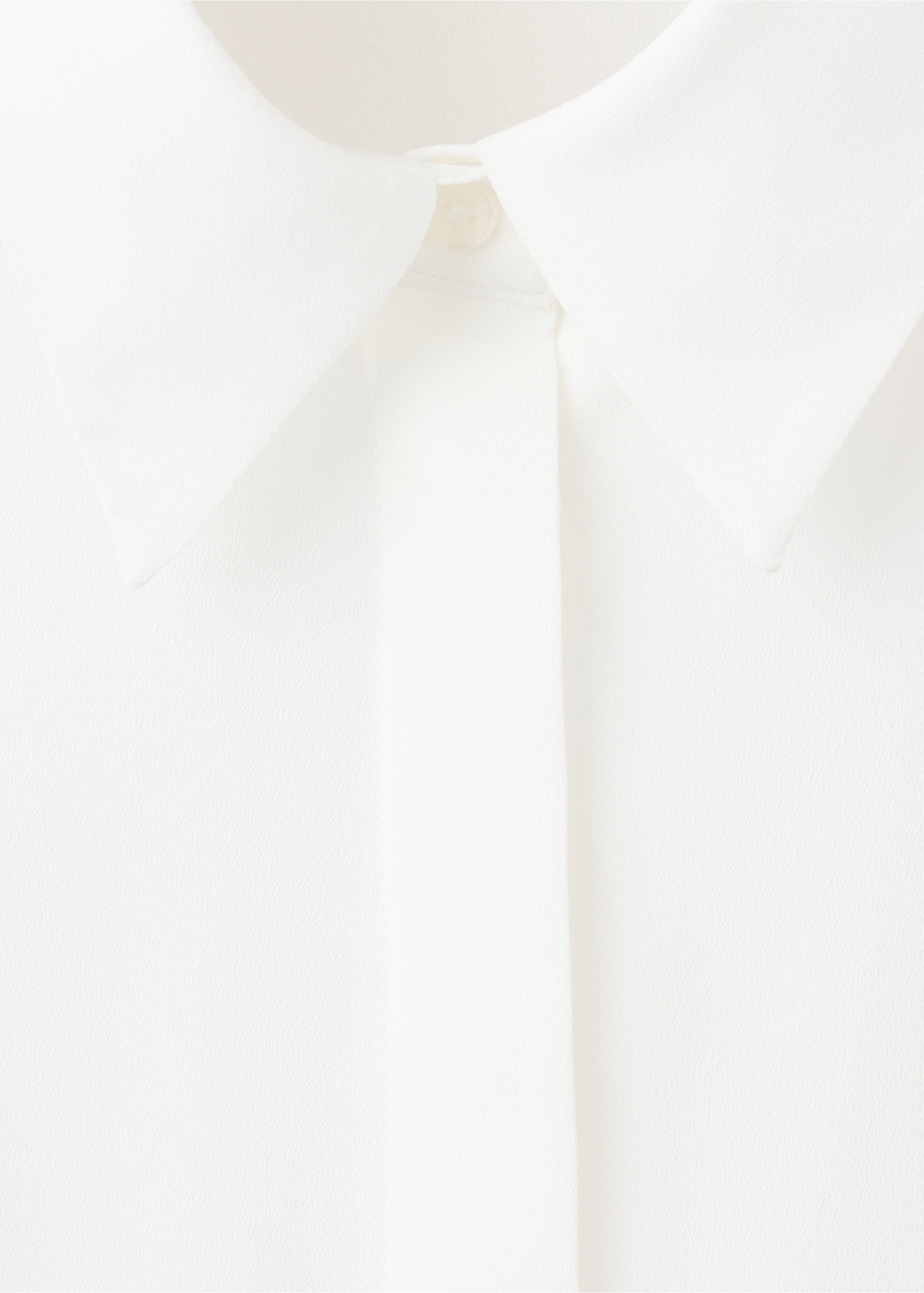 Fluid long-sleeved blouse - Details of the article 8, Off White. Ref: 37024072-00.