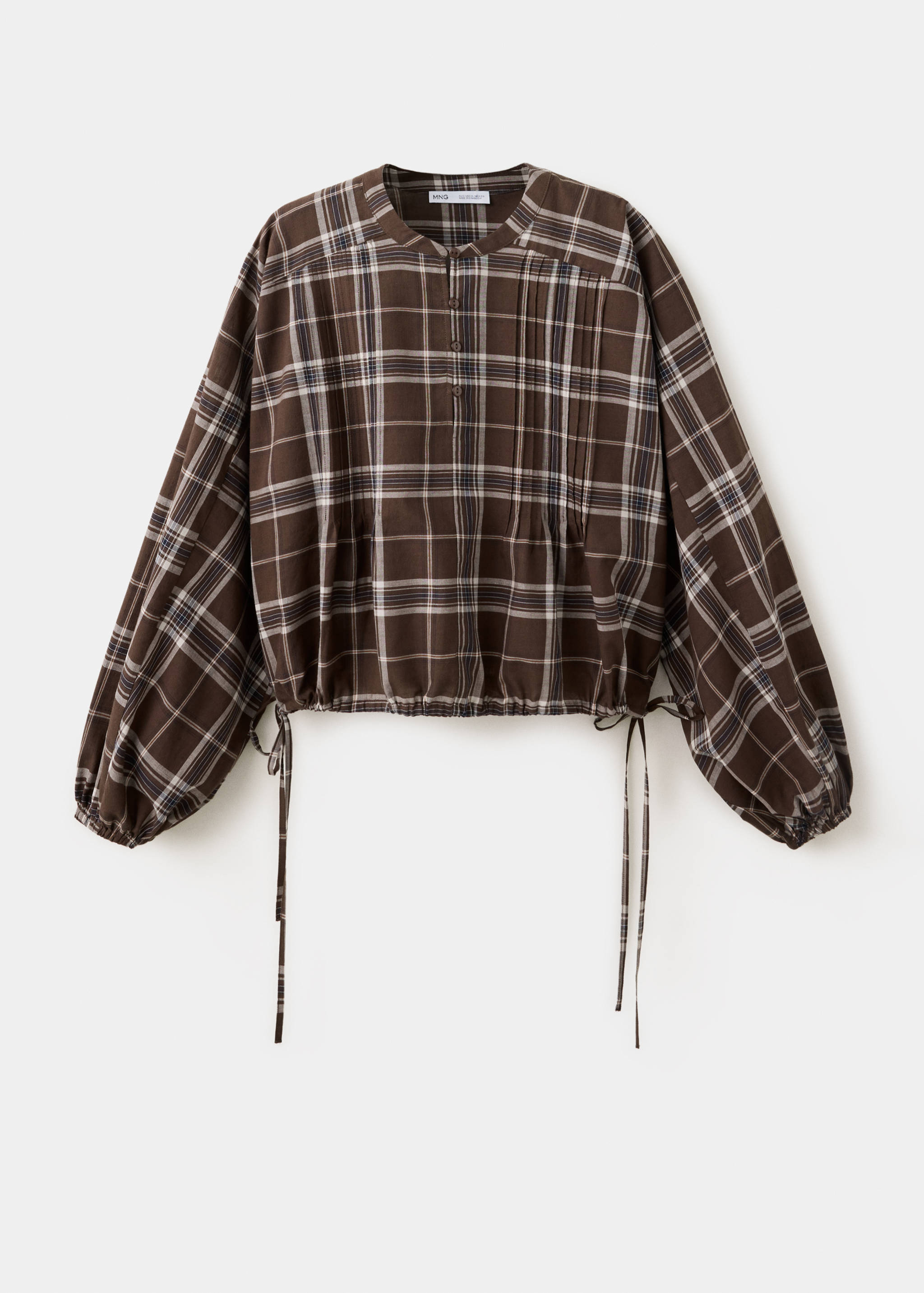 Checked shirt with puffed sleeves - Article without model