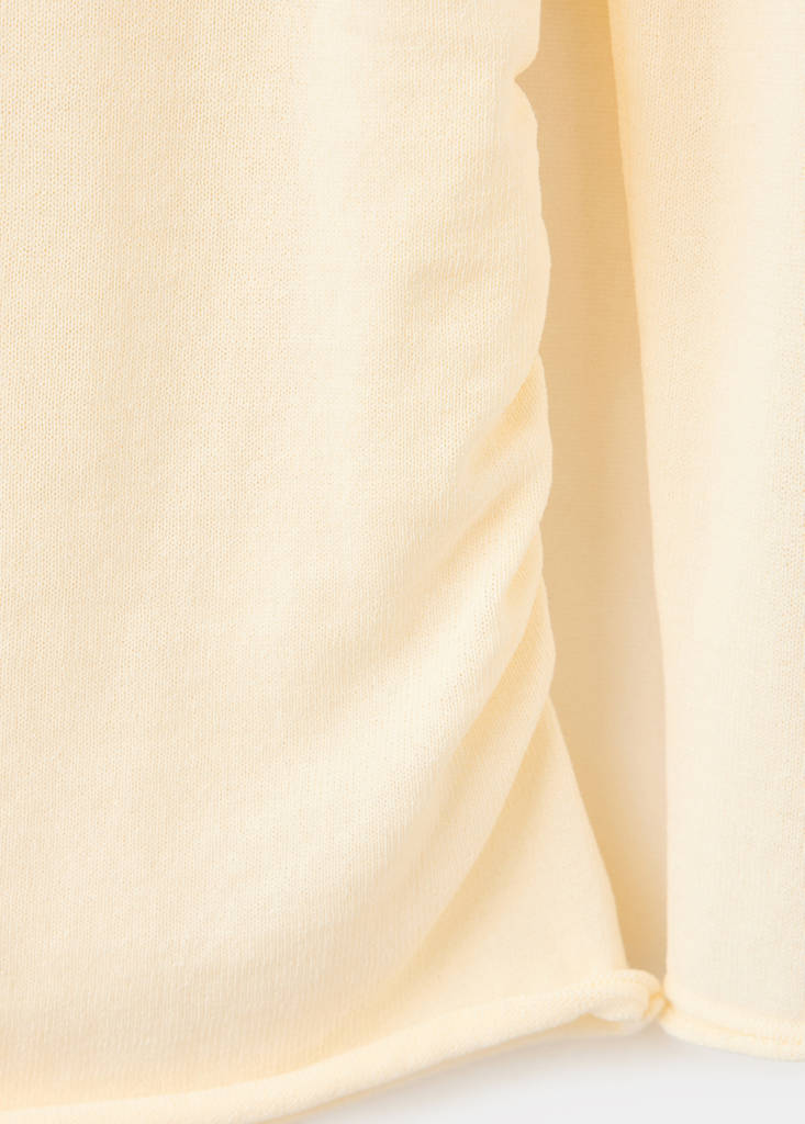 Off-the-shoulder knitted sweater — Ecru