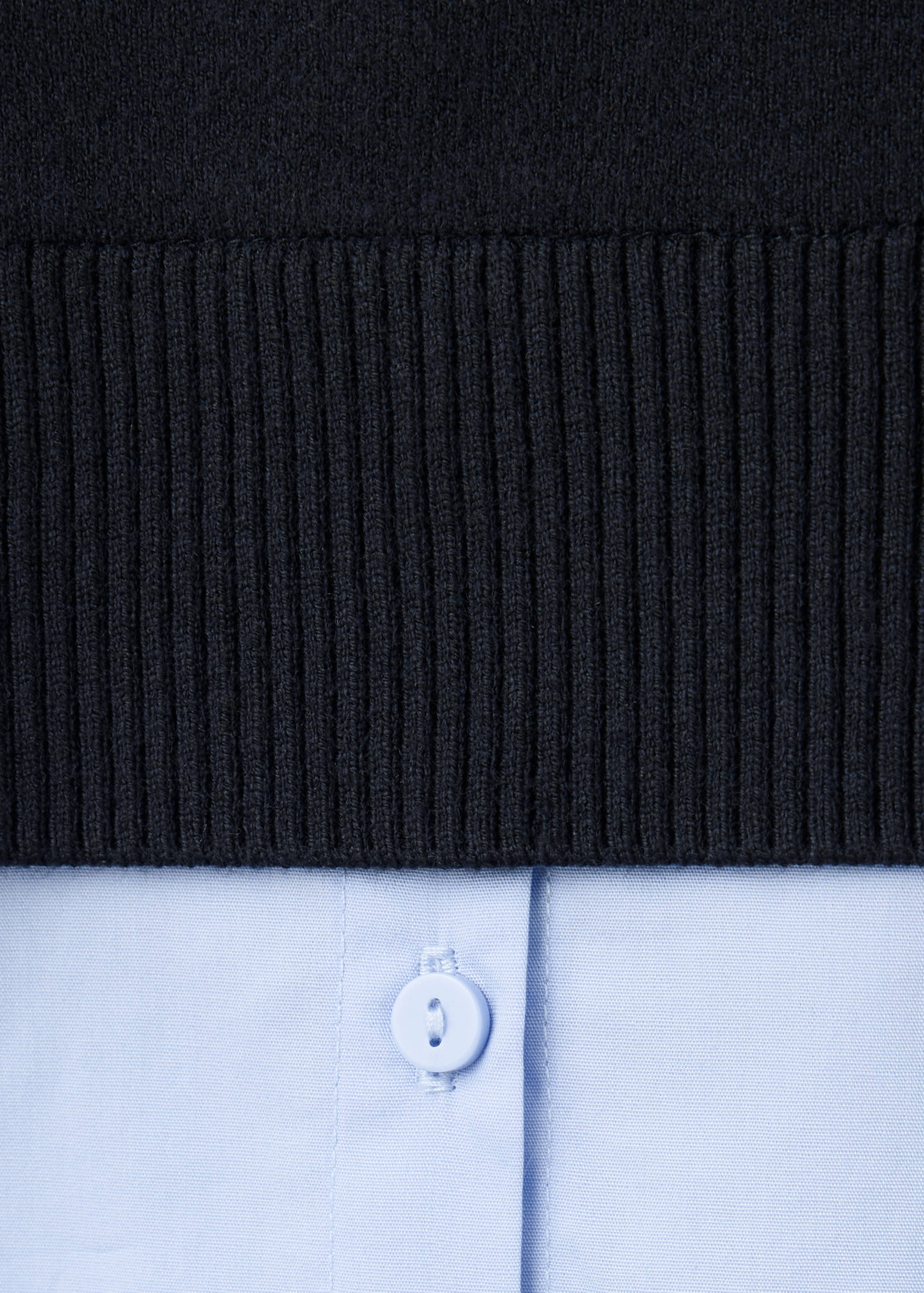 Layered knit jumper with shirt - Details of the article 0