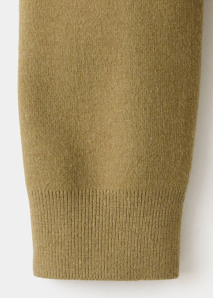 Fine-knit boat-neck sweater — Khaki