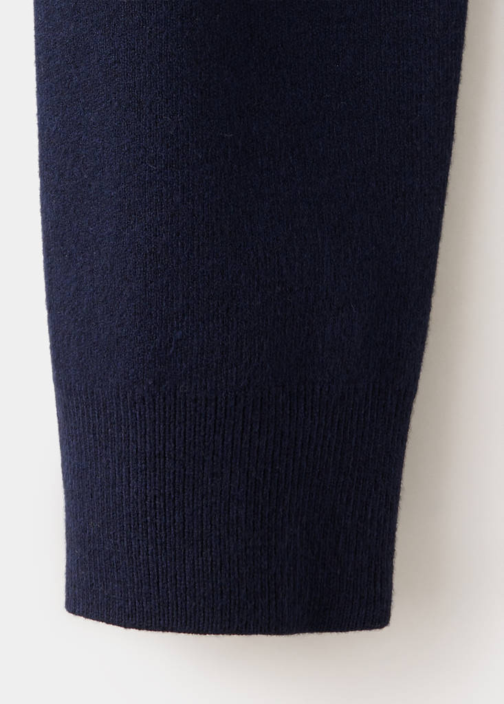 Fine-knit boat-neck sweater — Navy