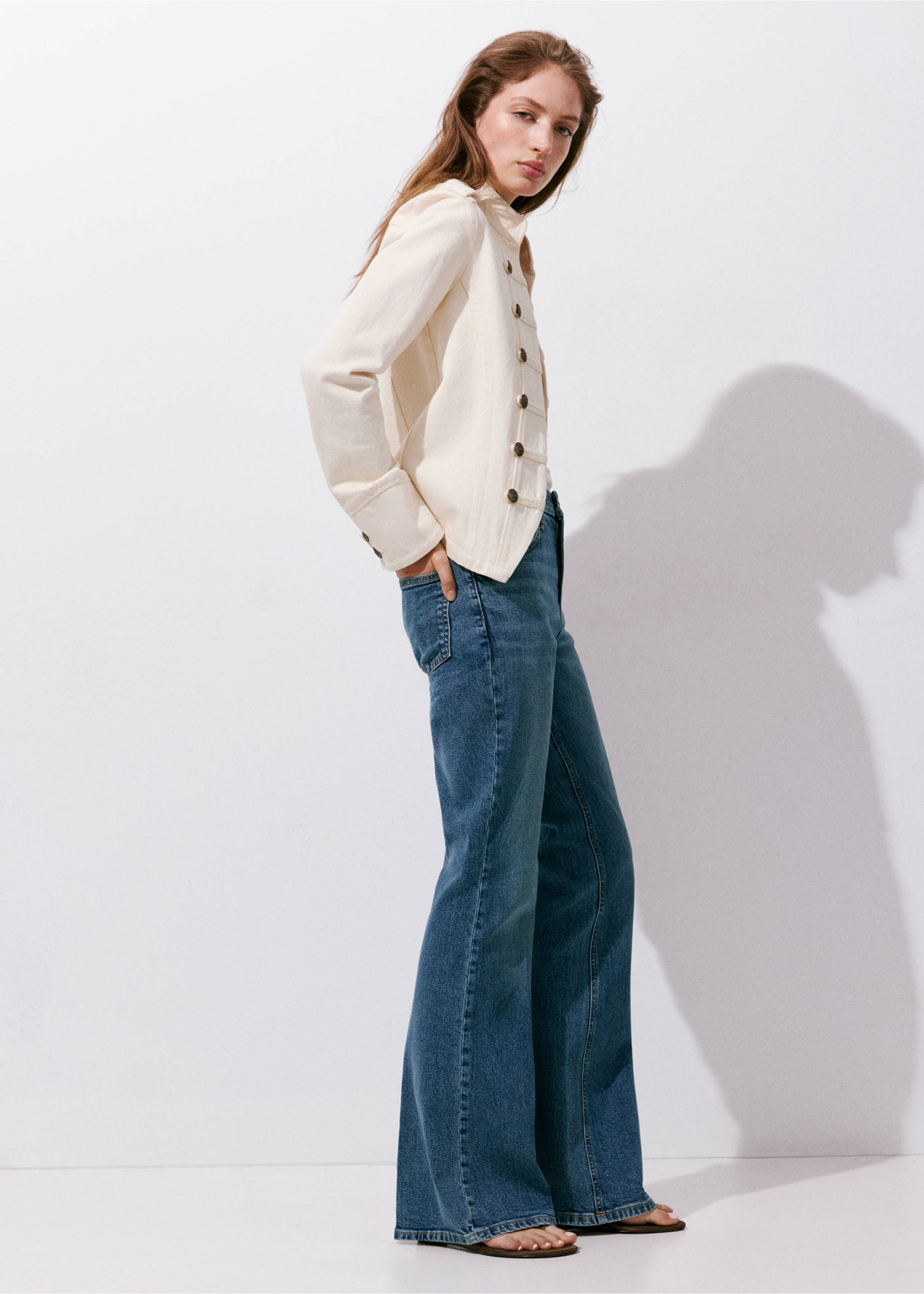 High waist flare jeans - General plane, Medium Blue. Ref: 37024078-00.