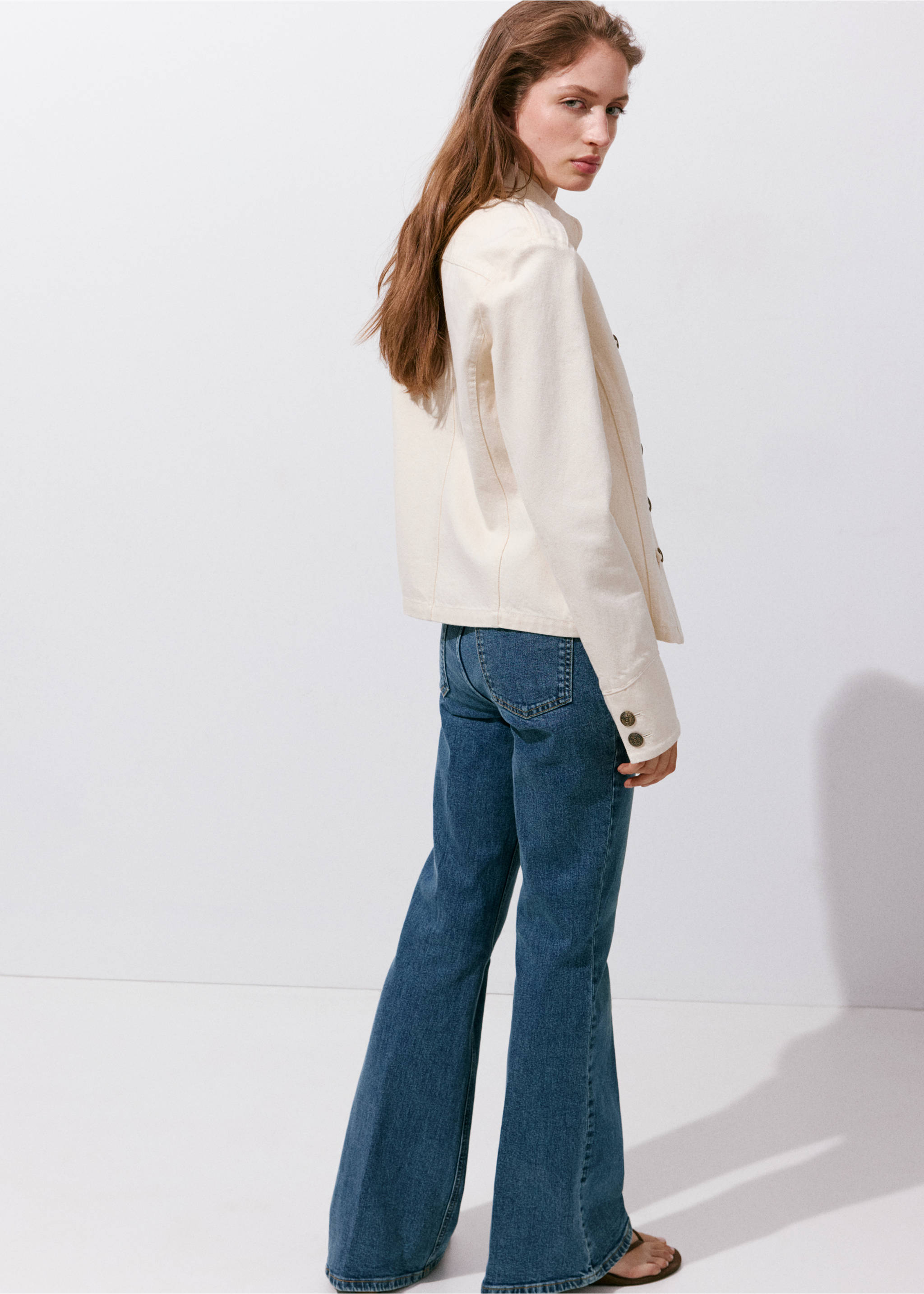 High waist flare jeans - Reverse of the article, Medium Blue. Ref: 37024078-00.
