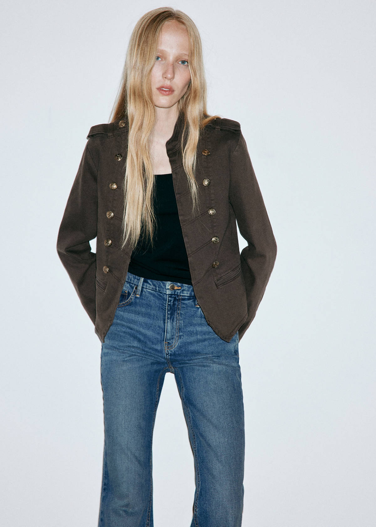 High-waist flared jeans — Medium Blue