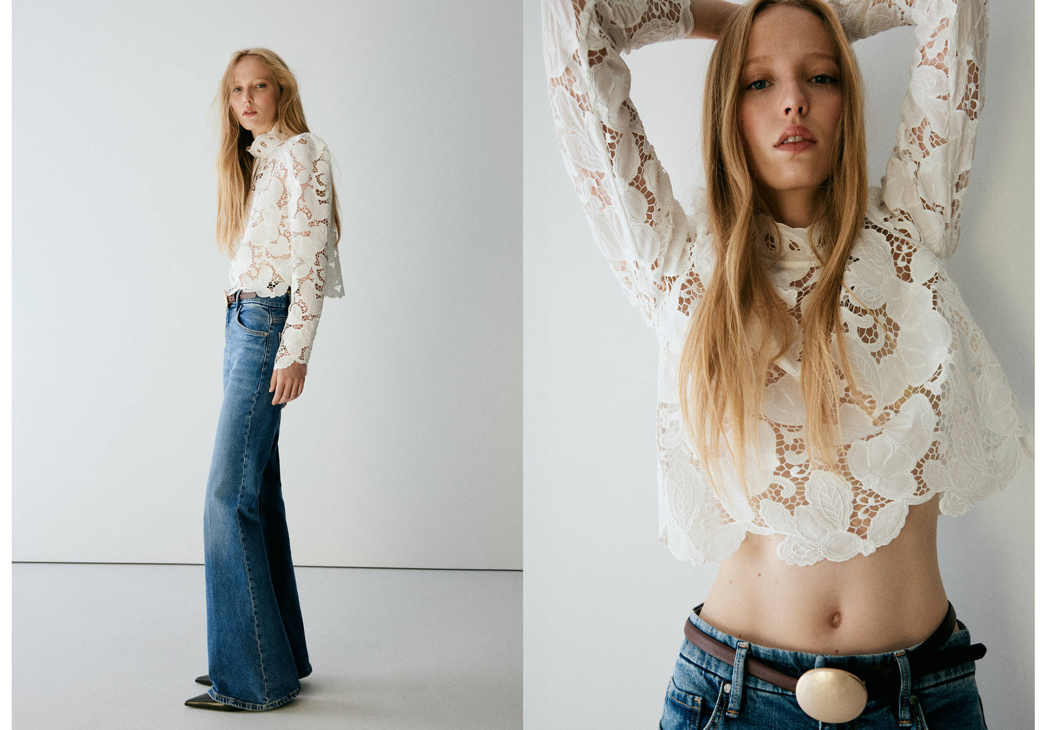 Jean flare taille haute - Plan panoramique