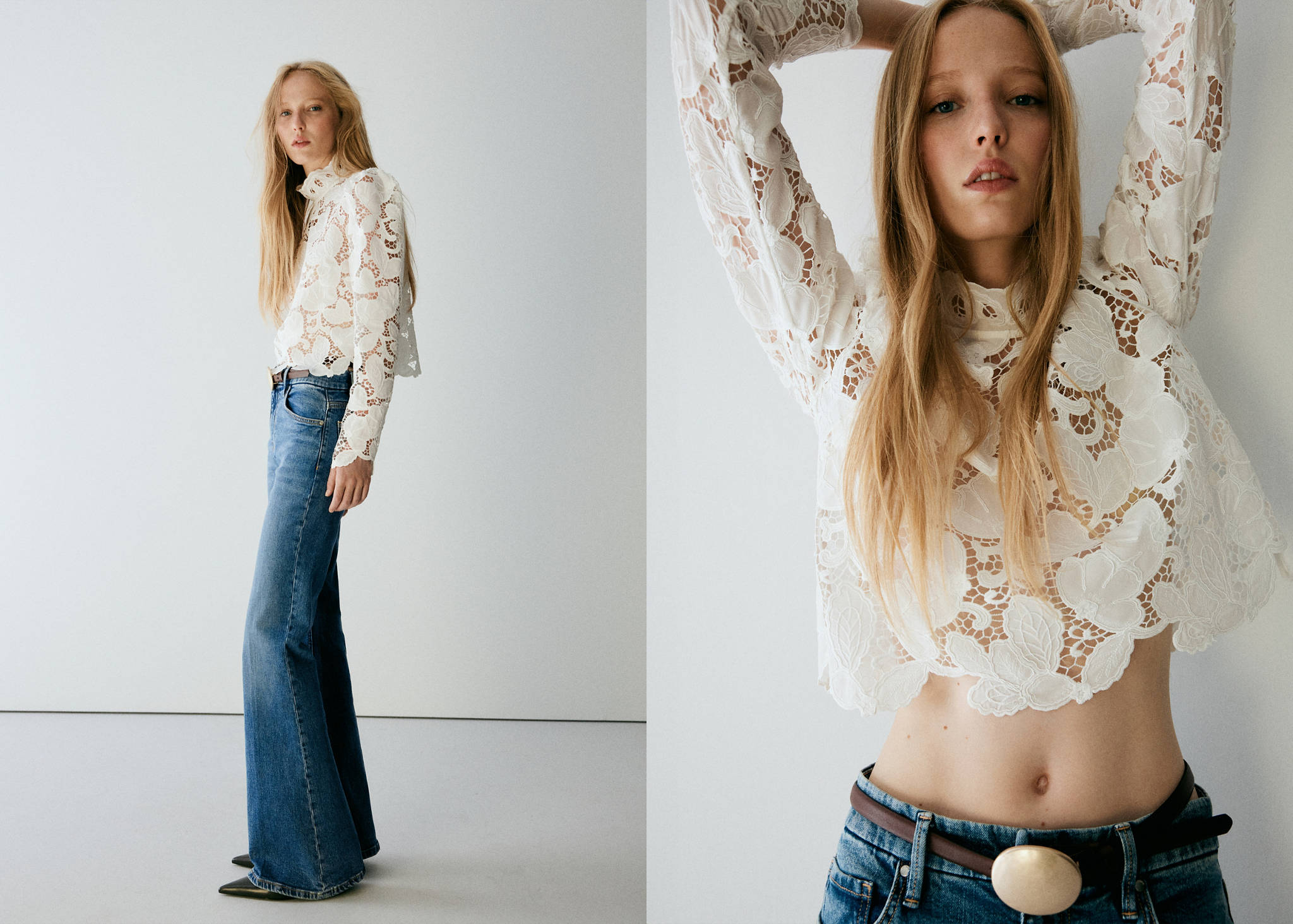 High waist flare jeans - Panoramic plane