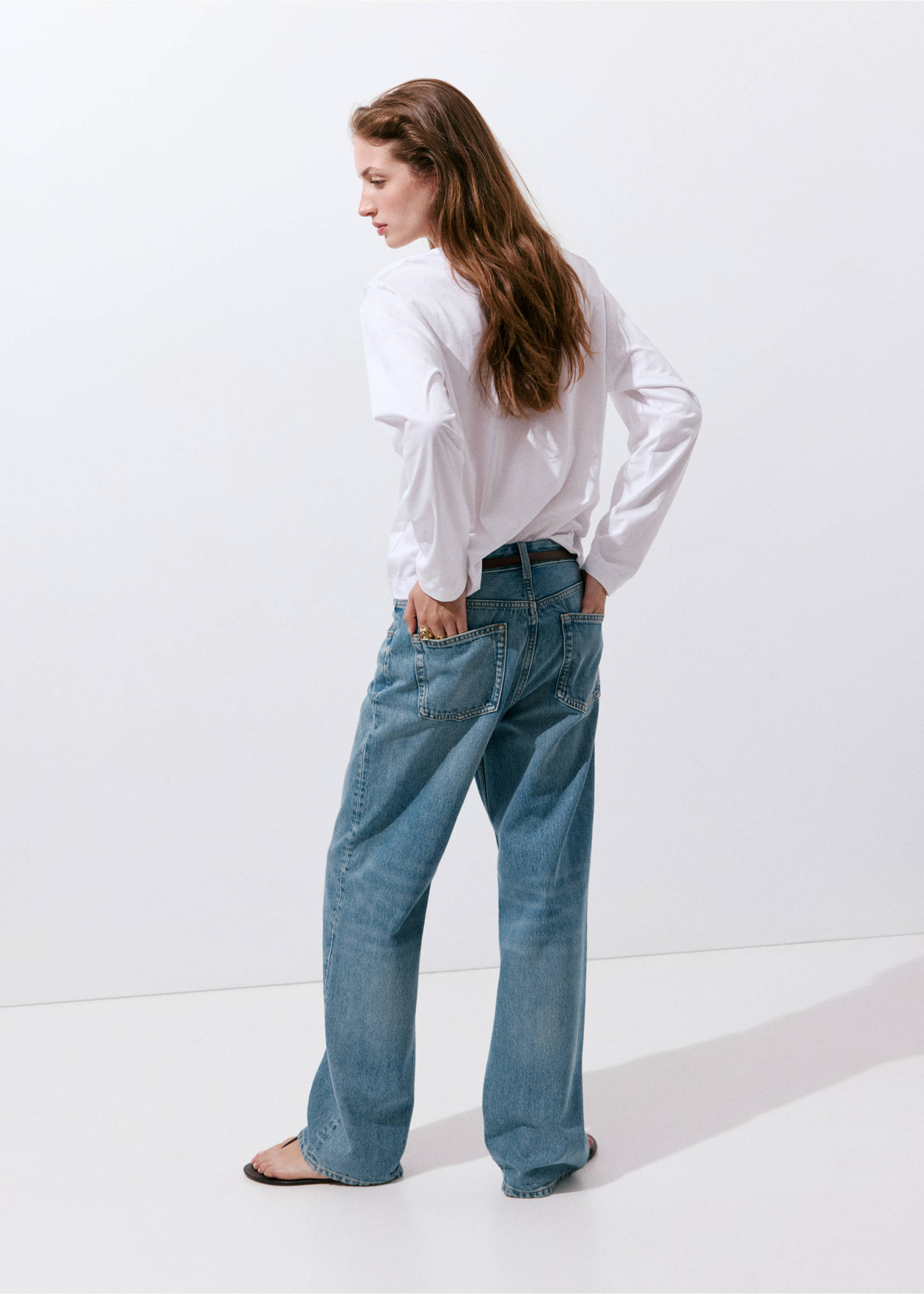 Jean Miami droit taille normale - Verso de l’article, Bleu moyen. Ref: 37024079-00.