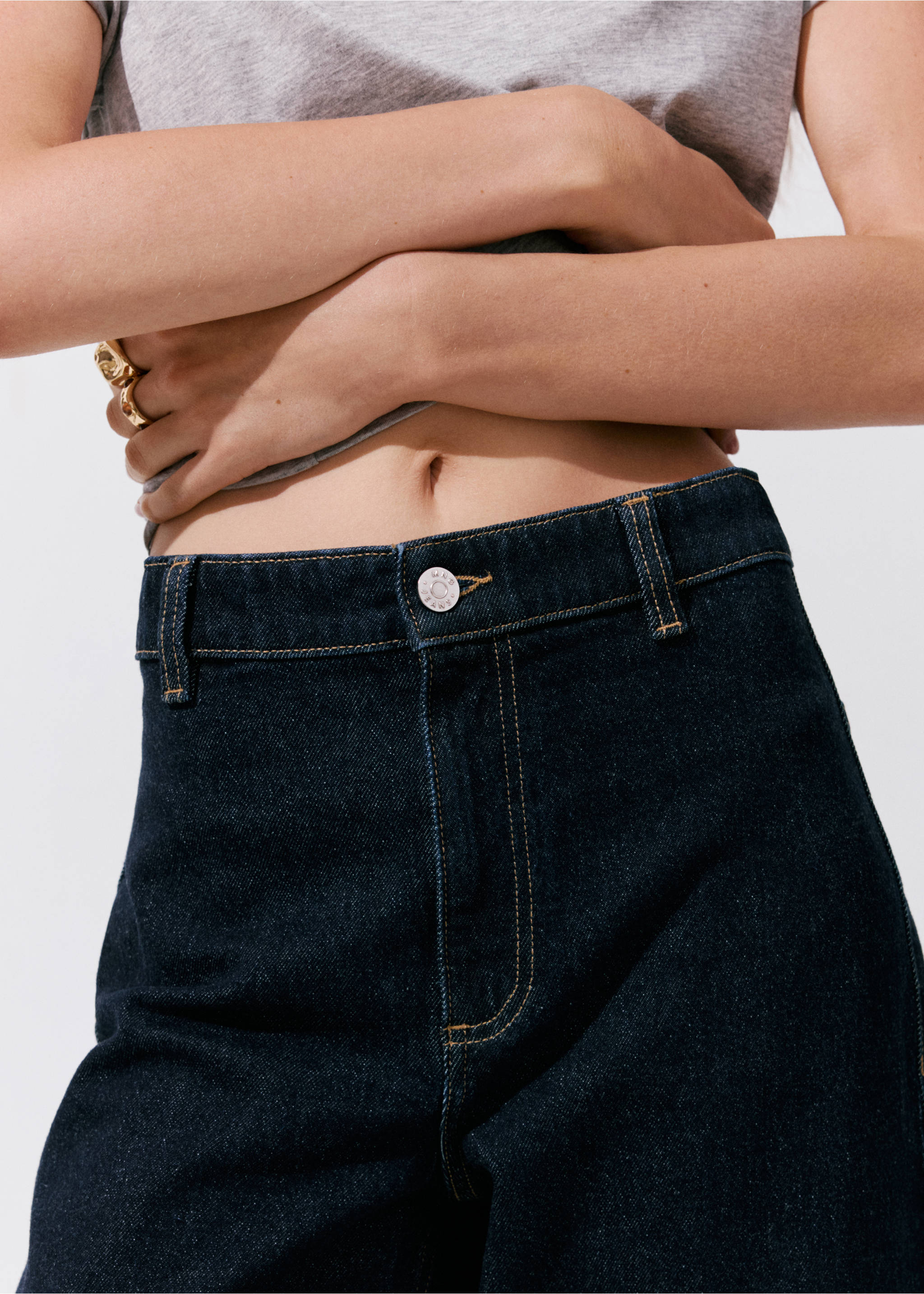 Jean style jupe-culotte Catherin taille haute - Détail de l'article 4, Bleu. Ref: 37024081-00.