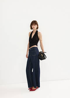 Wide-leg patch pocket jeans — Open Blue 2