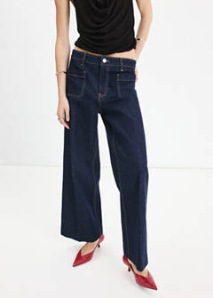 Wide-leg patch pocket jeans — Open Blue 1
