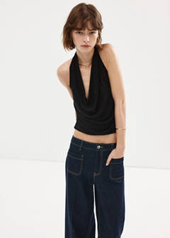 Wide-leg patch pocket jeans — Open Blue 4
