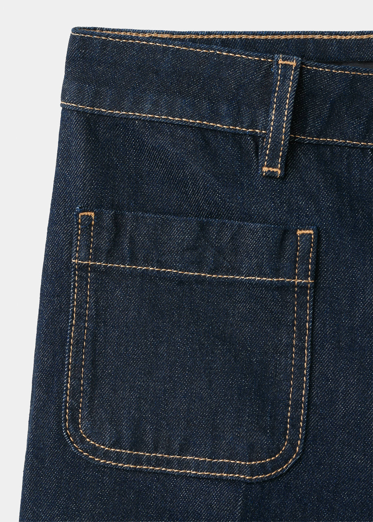 Wide-leg patch pocket jeans — Open Blue