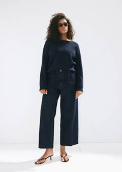 Wide-leg patch pocket jeans — Open Blue 7