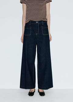 Wide-leg patch pocket jeans — Open Blue 13