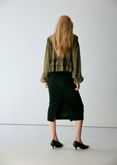 Ruffle blouse with lace details — Green 3