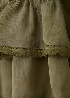 Ruffle blouse with lace details — Green 8