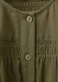 Ruffle blouse with lace details — Green 9