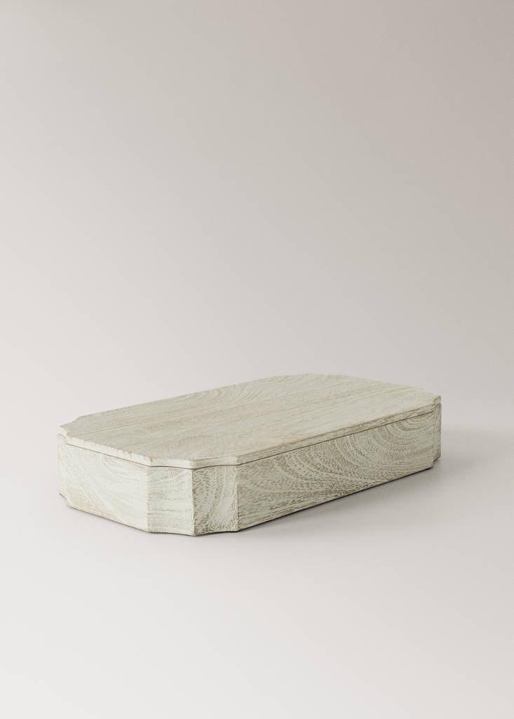 Small rectangular wooden box — White