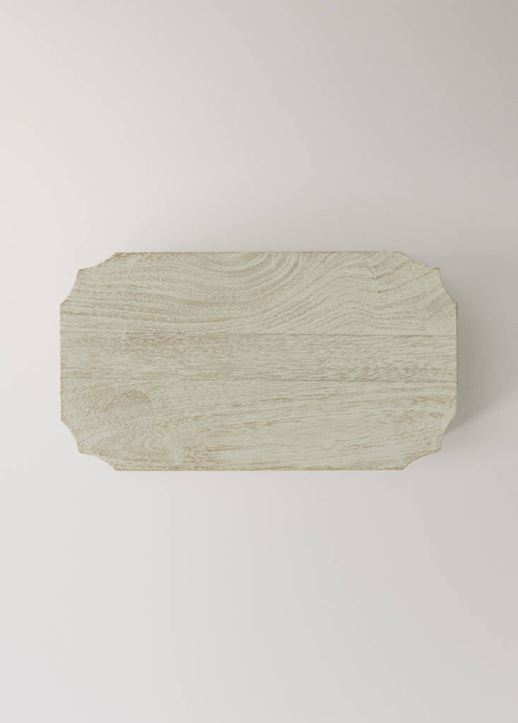 Small rectangular wooden box — White