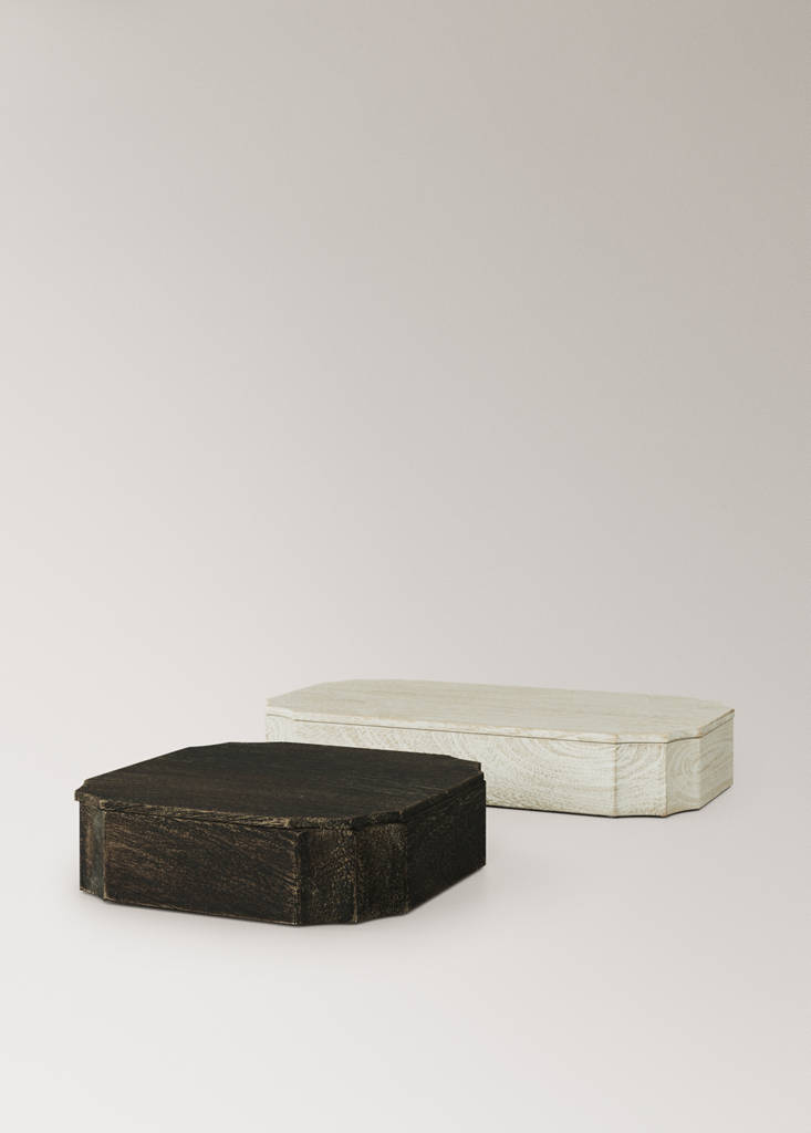 Small rectangular wooden box — White