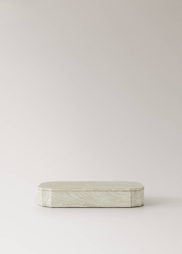 Small rectangular wooden box — White
