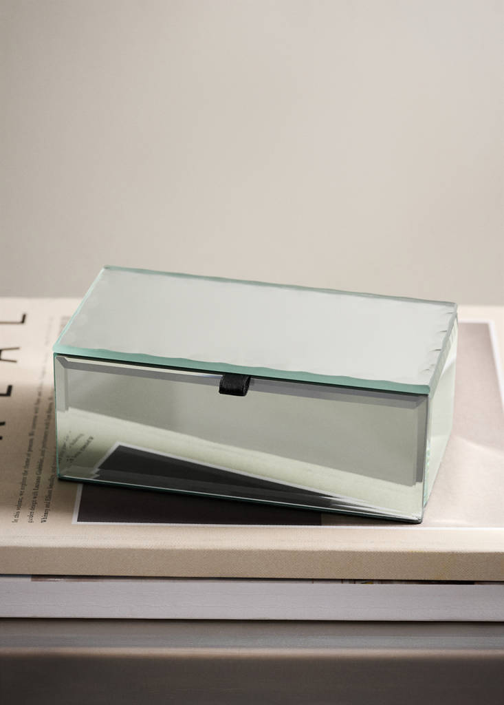 Rectangular mirror-effect box — Silver