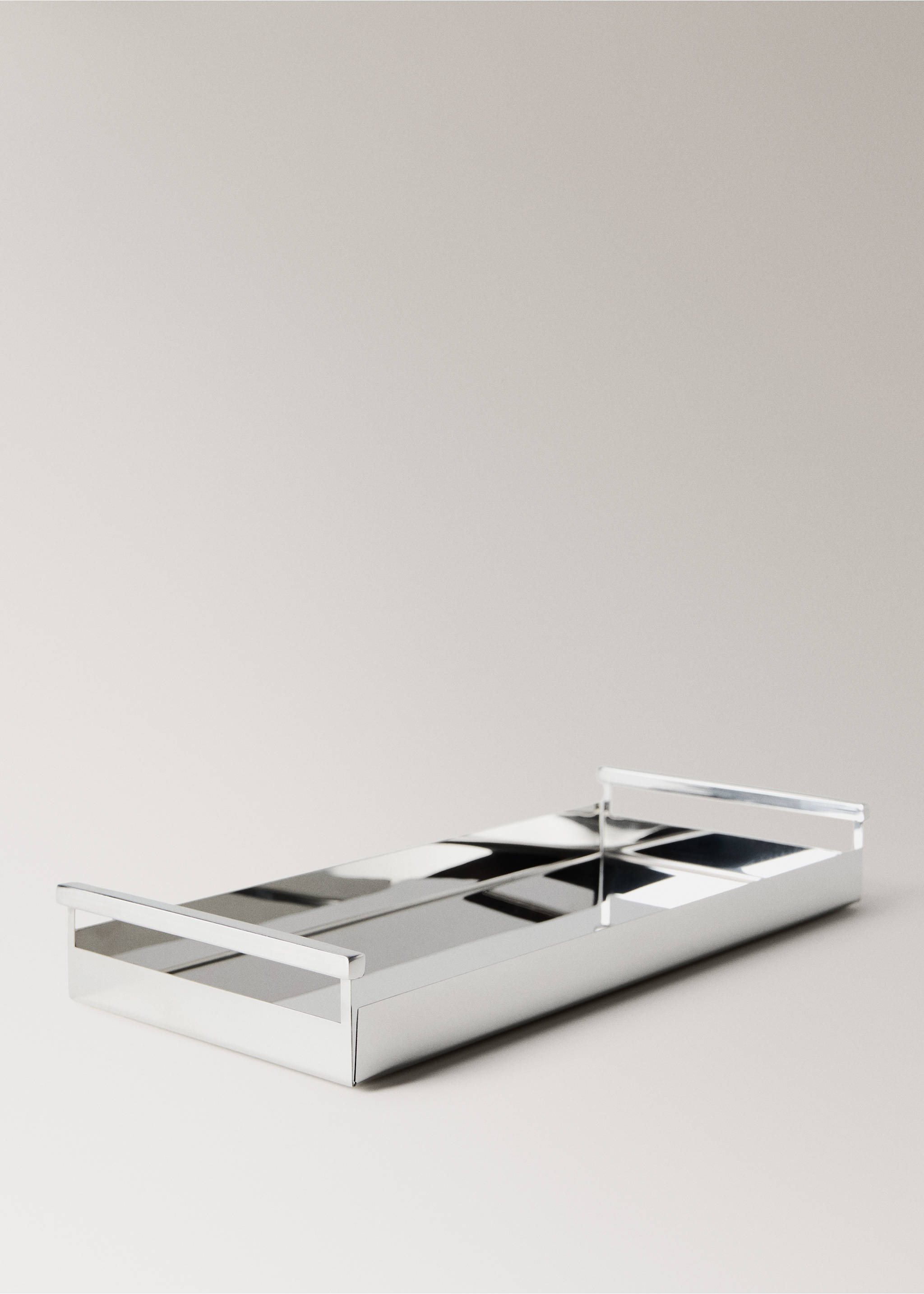 Large rectangular stainless steel tray - Details of the article 1, Silver. Ref: 37024093-00.