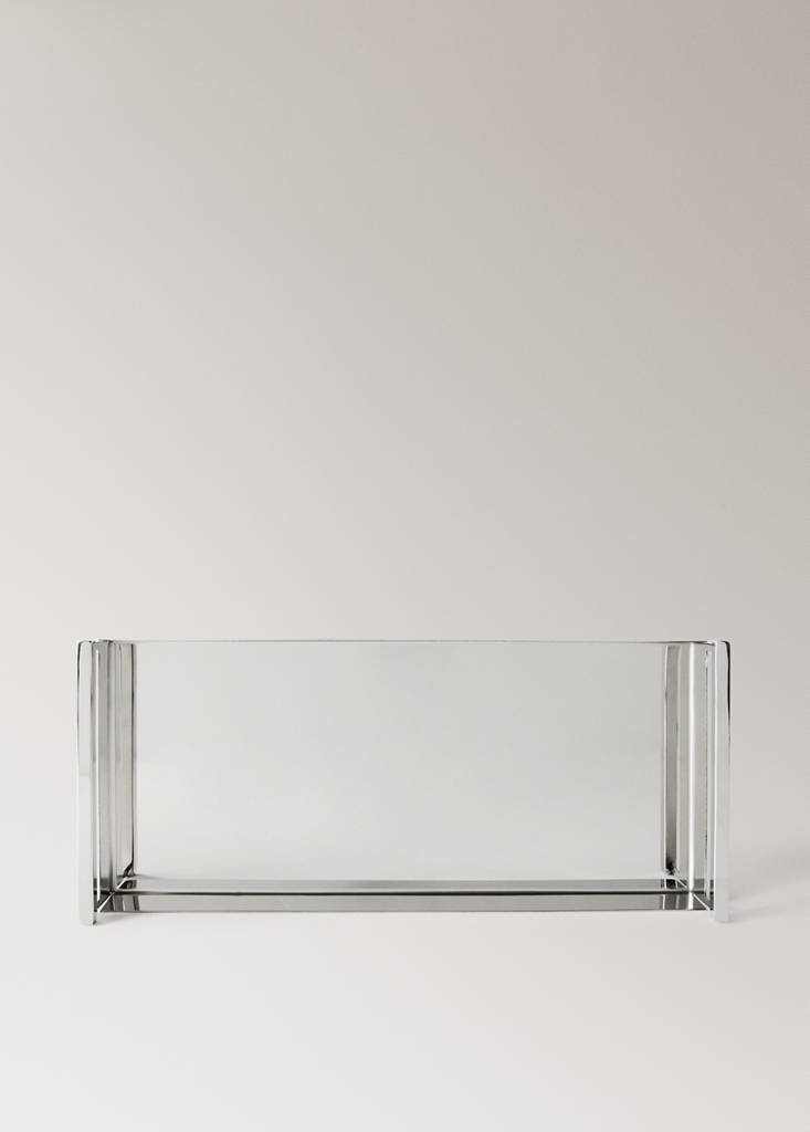 Large rectangular stainless steel tray — Silver