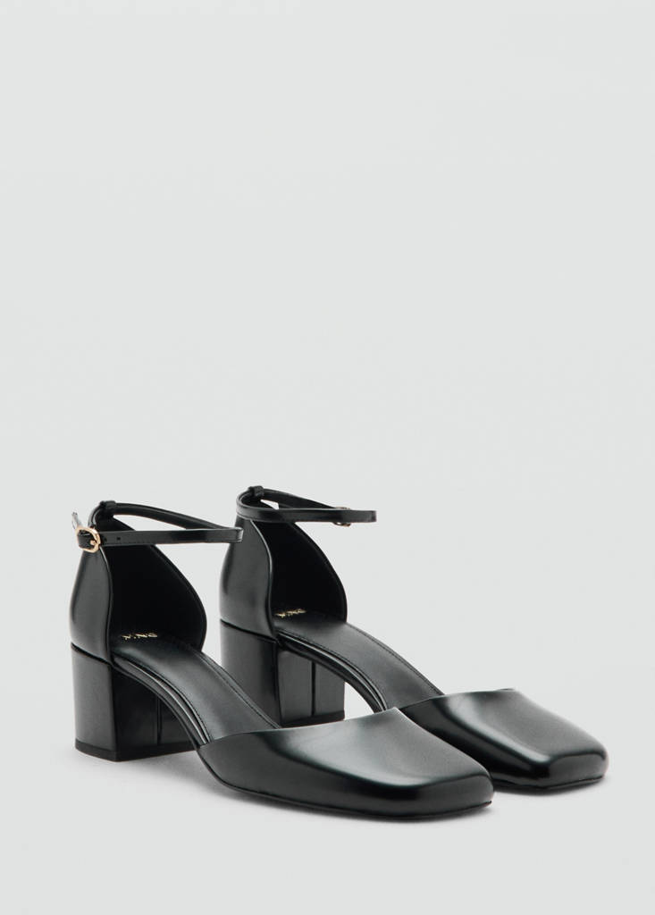 Patent-effect stiletto-heel shoes — Black