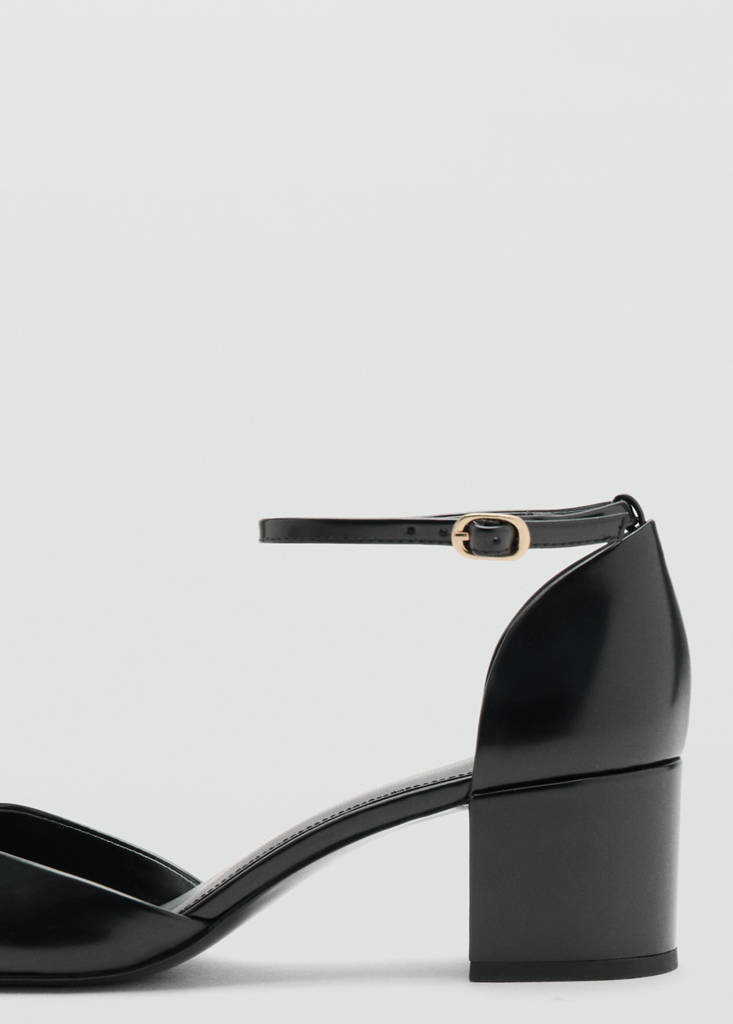 Patent-effect stiletto-heel shoes — Black