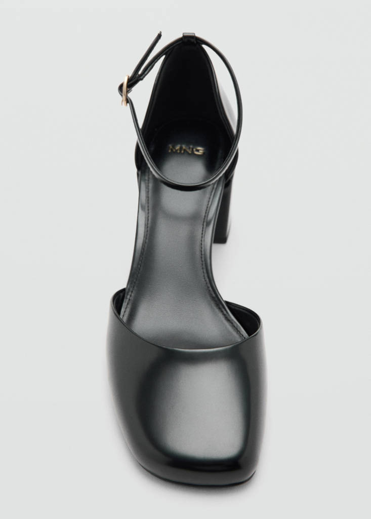 Patent-effect stiletto-heel shoes — Black