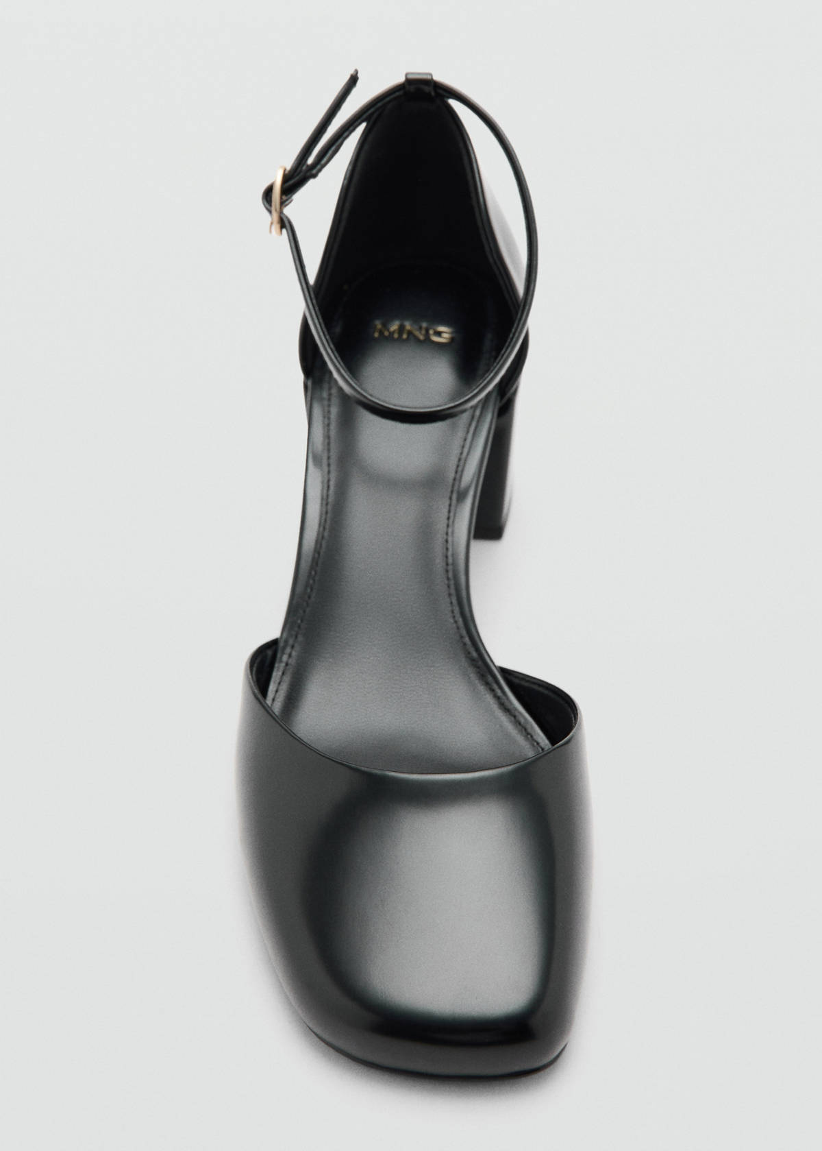 Patent-effect stiletto-heel shoes — Black