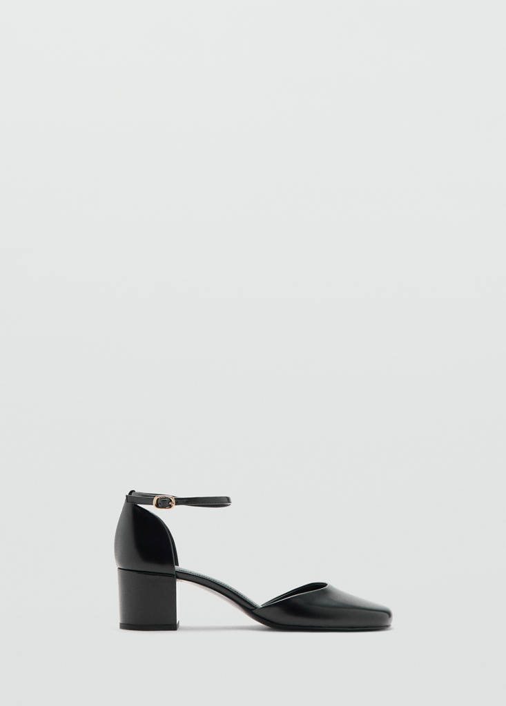 Patent-effect stiletto-heel shoes — Black